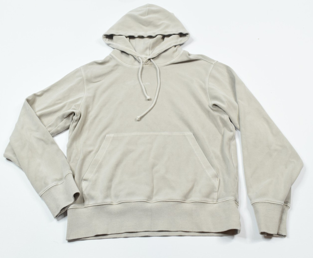 Kith Hoodie Womens Small Beige Tan Logo Pullover Sweatshirt Long Sleeve